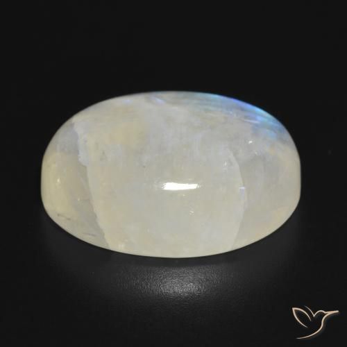 Pedra da Lua Arco-Íris Branco azulado Natural 19.86ct, oval, Translúcido