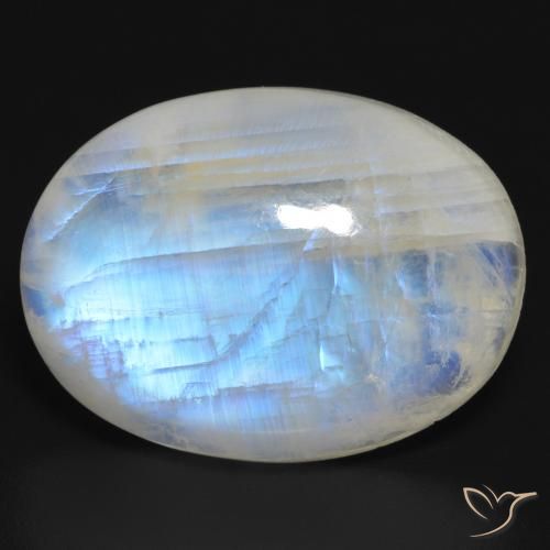 26.57ct Natural Branco azulado Pedra da Lua Arco-Íris, oval, Translúcido