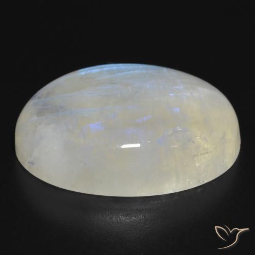 Pedra da Lua Arco-Íris Branco azulado Natural 26.57ct, oval, Translúcido