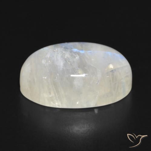 Pedra da Lua Arco-Íris Branco azulado Natural 11.83ct, oval, Translúcido