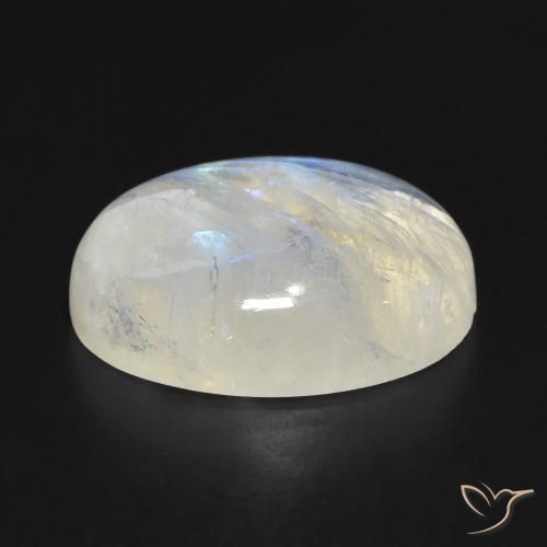 Pedra da Lua Arco-Íris Branco azulado Natural 15.90ct, oval, Translúcido