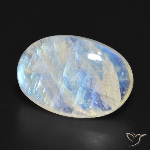 Pedra da Lua Arco-Íris Branco azulado Natural 16.07ct, oval, Translúcido