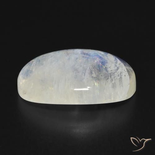 Pedra da Lua Arco-Íris Branco azulado Natural 16.07ct, oval, Translúcido