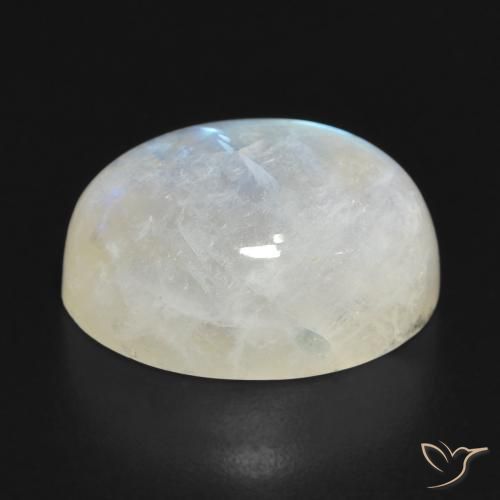 Pedra da Lua Arco-Íris Branco azulado Natural 14.50ct, oval, Translúcido