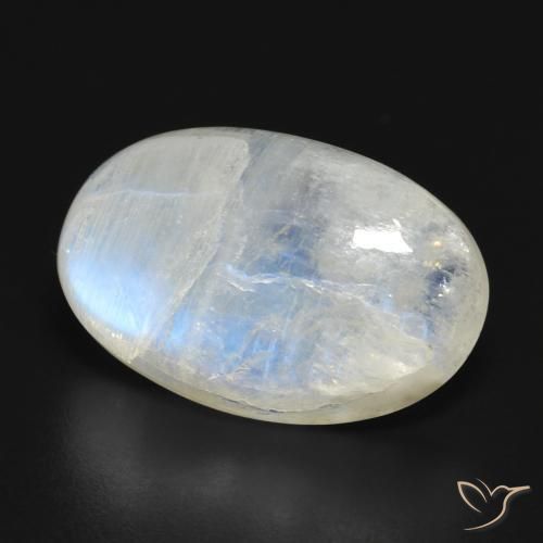 Pedra da Lua Arco-Íris Branco azulado Natural 16.32ct, oval, Translúcido