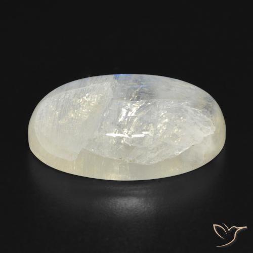 Pedra da Lua Arco-Íris Branco azulado Natural 16.32ct, oval, Translúcido