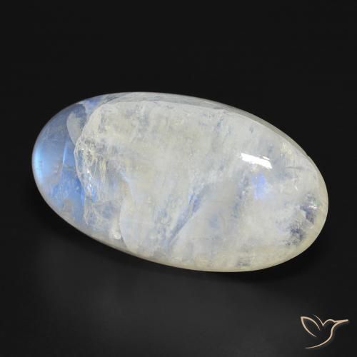 Pedra da Lua Arco-Íris Branco azulado Natural 39.99ct, oval, Translúcido