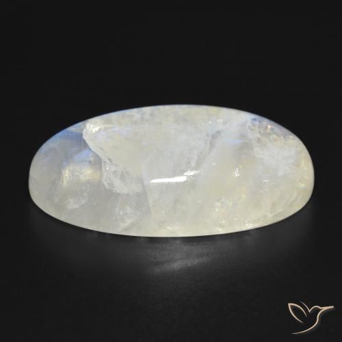 Pedra da Lua Arco-Íris Branco azulado Natural 39.99ct, oval, Translúcido