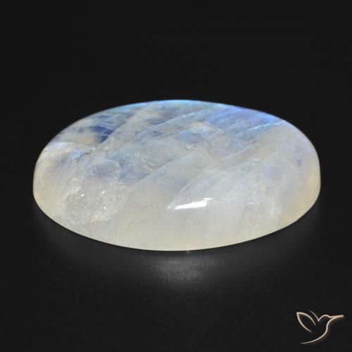 Pedra da Lua Arco-Íris Branco azulado Natural 45.90ct, oval, Translúcido