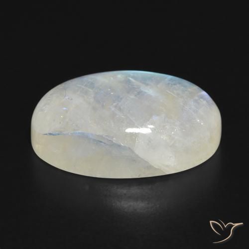 Pedra da Lua Arco-Íris Branco azulado Natural 13.53ct, oval, Translúcido