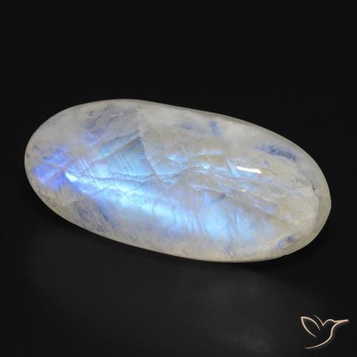 Pedra da Lua Arco-Íris Branco azulado Natural 28.30ct, oval, Translúcido