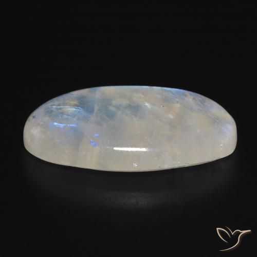 Pedra da Lua Arco-Íris Branco azulado Natural 26.45ct, oval, Translúcido