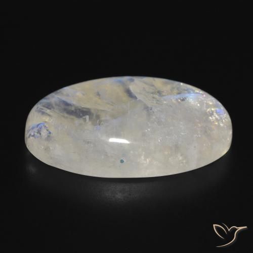Pedra da Lua Arco-Íris Branco azulado Natural 23.70ct, oval, Translúcido