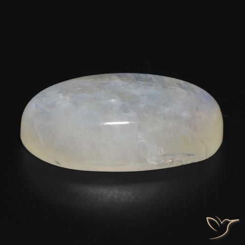 Pedra da Lua Arco-Íris Branco azulado Natural 28.13ct, oval, Translúcido
