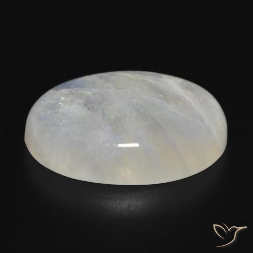 Pedra da Lua Arco-Íris Branco azulado Natural 29.81ct, oval, Translúcido