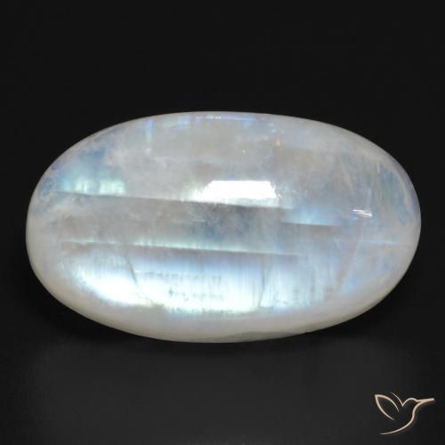 21.15ct Natural Branco azulado Pedra da Lua Arco-Íris, oval, Translúcido