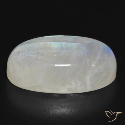 Pedra da Lua Arco-Íris Branco azulado Natural 21.15ct, oval, Translúcido