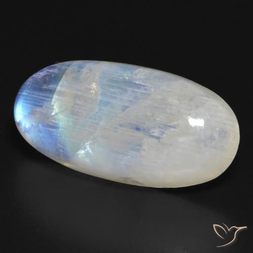 Pedra da Lua Arco-Íris Branco azulado Natural 17.17ct, oval, Translúcido