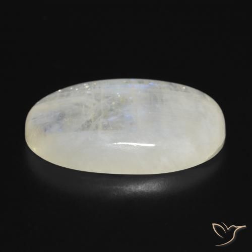 Pedra da Lua Arco-Íris Branco azulado Natural 27.82ct, oval, Translúcido