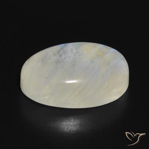 Pedra da Lua Arco-Íris Branco azulado Natural 14.84ct, oval, Translúcido