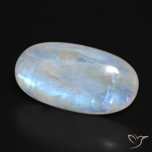 Pedra da Lua Arco-Íris Branco azulado Natural 22.34ct, oval, Translúcido