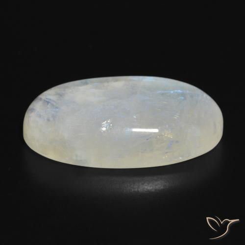 Pedra da Lua Arco-Íris Branco azulado Natural 22.34ct, oval, Translúcido