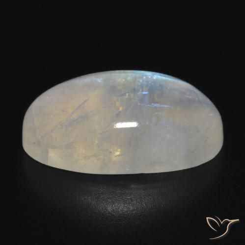 Pedra da Lua Arco-Íris Branco azulado Natural 12.55ct, oval, Translúcido