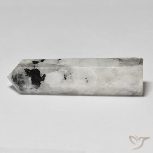 Pedra da Lua Arco-Íris branco com preto Natural 45.68ct, Chique, Opaco