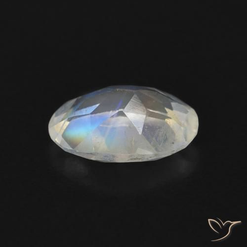 Pedra da Lua Arco-Íris Branco azulado Natural 0.67ct, oval, Transparente