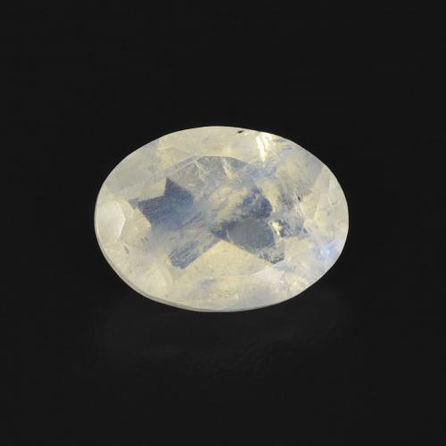 0.81ct Natural Branco azulado Pedra da Lua Arco-Íris, oval, Transparente