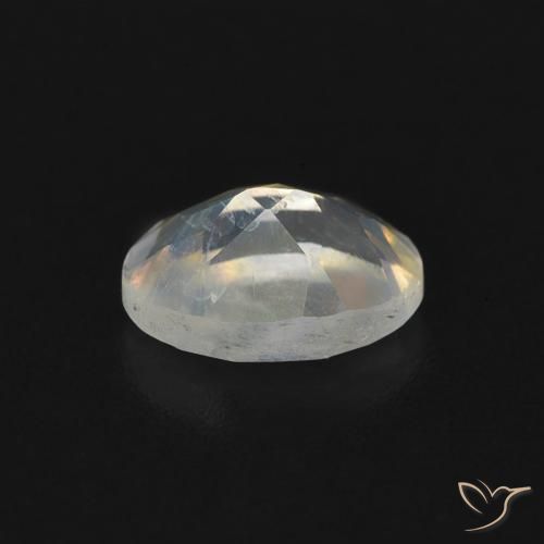 Pedra da Lua Arco-Íris Branco azulado Natural 0.76ct, oval, Transparente