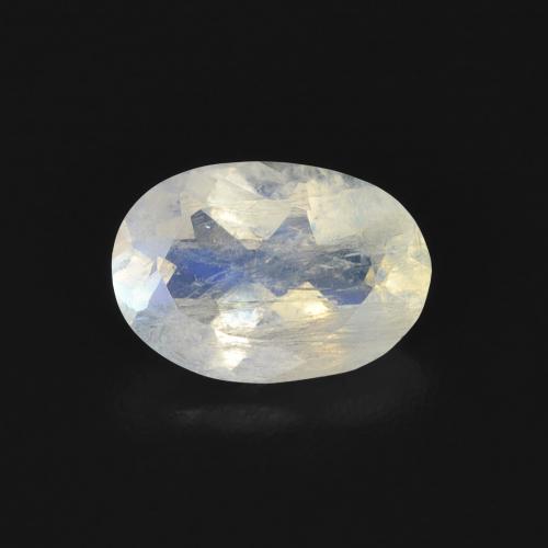 0.68ct Natural Branco azulado Pedra da Lua Arco-Íris, oval, Transparente