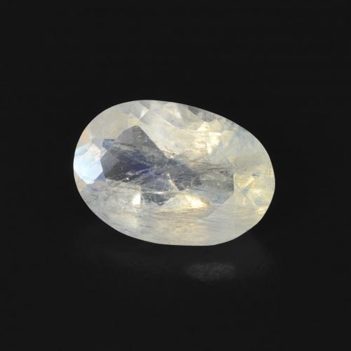 Pedra da Lua Arco-Íris Branco azulado Natural 0.68ct, oval, Transparente