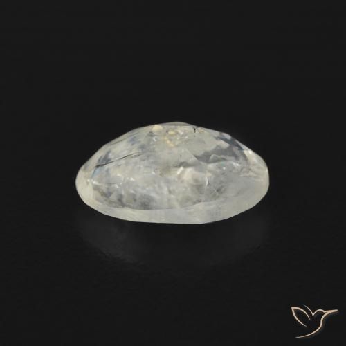 Pedra da Lua Arco-Íris Branco azulado Natural 0.69ct, oval, Transparente
