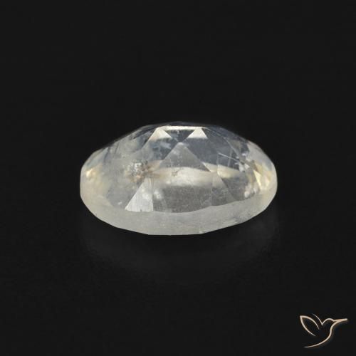 Pedra da Lua Arco-Íris Branco azulado Natural 0.74ct, oval, Transparente