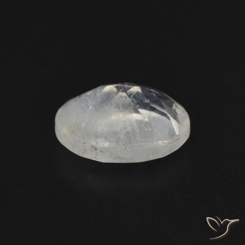 Pedra da Lua Arco-Íris Branco azulado Natural 0.77ct, oval, Transparente
