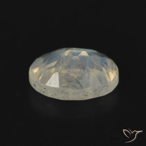Pedra da Lua Arco-Íris Branco azulado Natural 0.85ct, oval, Transparente
