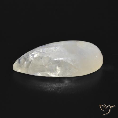 Pedra da Lua Arco-Íris Branco azulado Natural 14.80ct, Formato de pêra, Translúcido