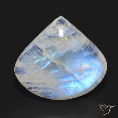 16.70ct Natural Branco azulado Pedra da Lua Arco-Íris, Formato de pêra, Translúcido