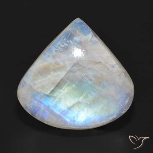 26.26ct Natural Branco azulado Pedra da Lua Arco-Íris, Formato de pêra, Translúcido
