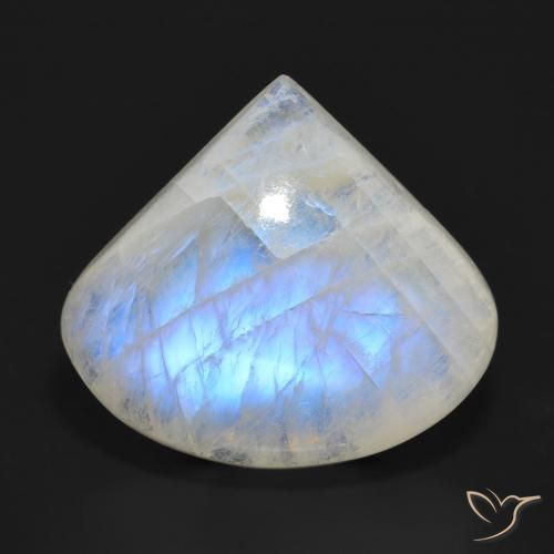 22.10ct Natural Branco azulado Pedra da Lua Arco-Íris, Formato de pêra, Translúcido