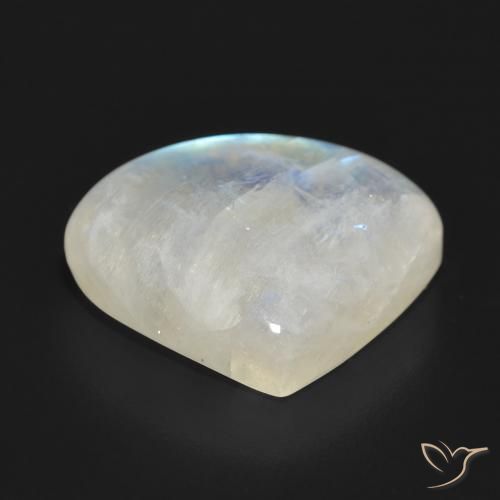 Pedra da Lua Arco-Íris Branco azulado Natural 15.97ct, Formato de pêra, Translúcido