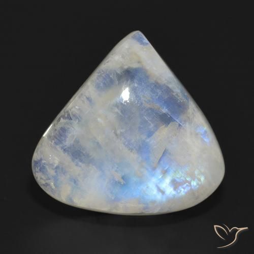 12.67ct Natural Branco azulado Pedra da Lua Arco-Íris, Formato de pêra, Translúcido