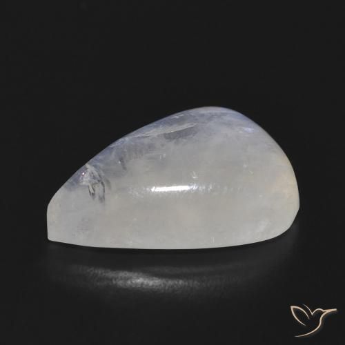 Pedra da Lua Arco-Íris Branco azulado Natural 10.21ct, Formato de pêra, Translúcido