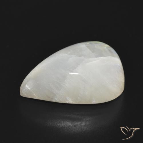 Pedra da Lua Arco-Íris Branco azulado Natural 16.83ct, Formato de pêra, Translúcido