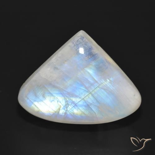 30.77ct Natural Branco azulado Pedra da Lua Arco-Íris, Formato de pêra, Translúcido