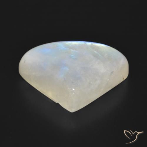 Pedra da Lua Arco-Íris Branco azulado Natural 30.77ct, Formato de pêra, Translúcido