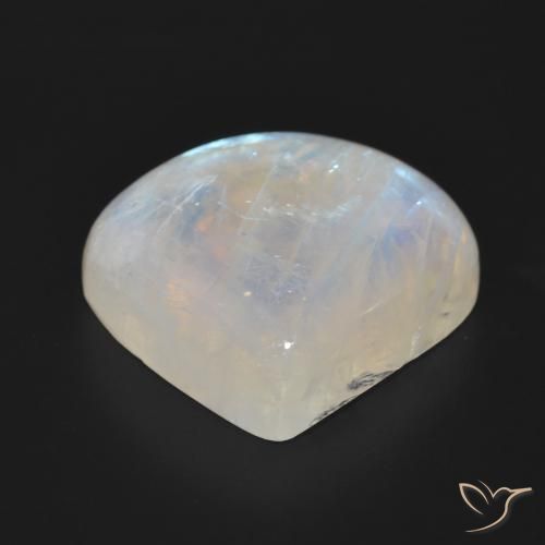 Pedra da Lua Arco-Íris Branco azulado Natural 30.80ct, Formato de pêra, Translúcido