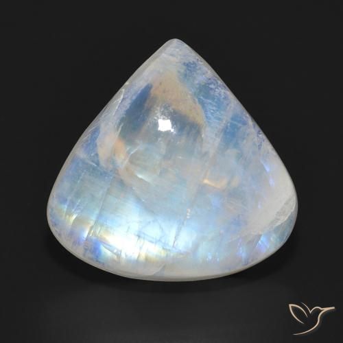 11.23ct Natural Branco azulado Pedra da Lua Arco-Íris, Formato de pêra, Translúcido