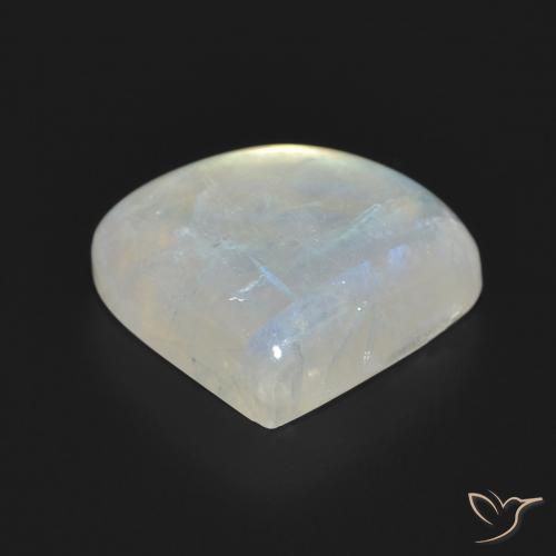 Pedra da Lua Arco-Íris Branco azulado Natural 10.90ct, Formato de pêra, Translúcido